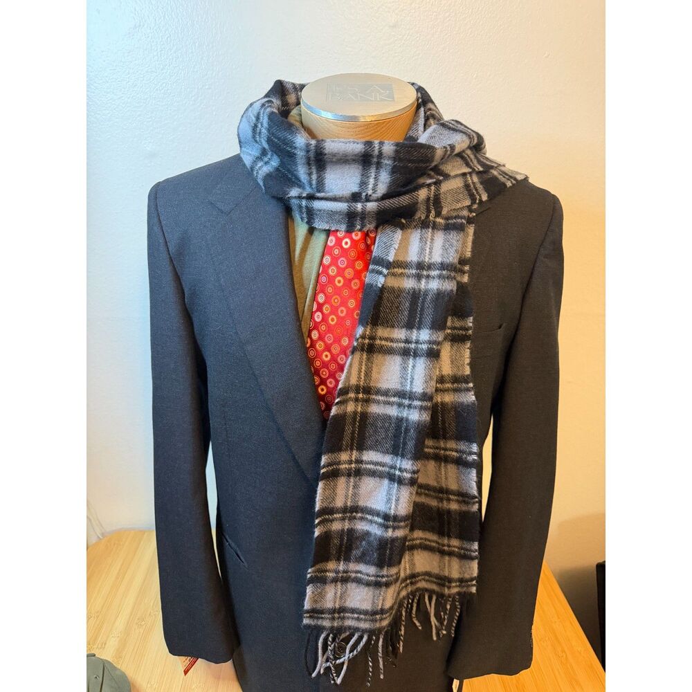 Lochcarron of Scotland Kia America Corporate Plaid Fringe Scarf 100% Lambswool